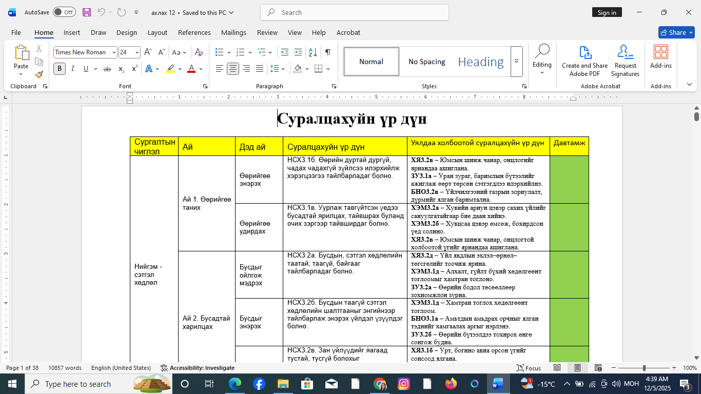 ахлах 12 сар шинэ жил